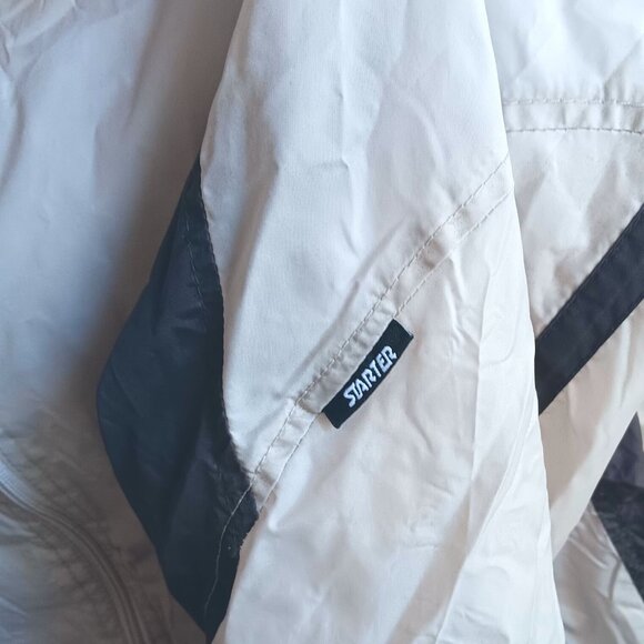 Vtg Mens Windbreaker Jacket Large 1990's Starter Mens Gray & Black Zip-Up - Picture 3 of 5